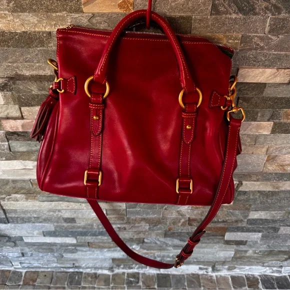 Dooney & Bourke Burgundy Leather Satchel - Picture 3 of 15